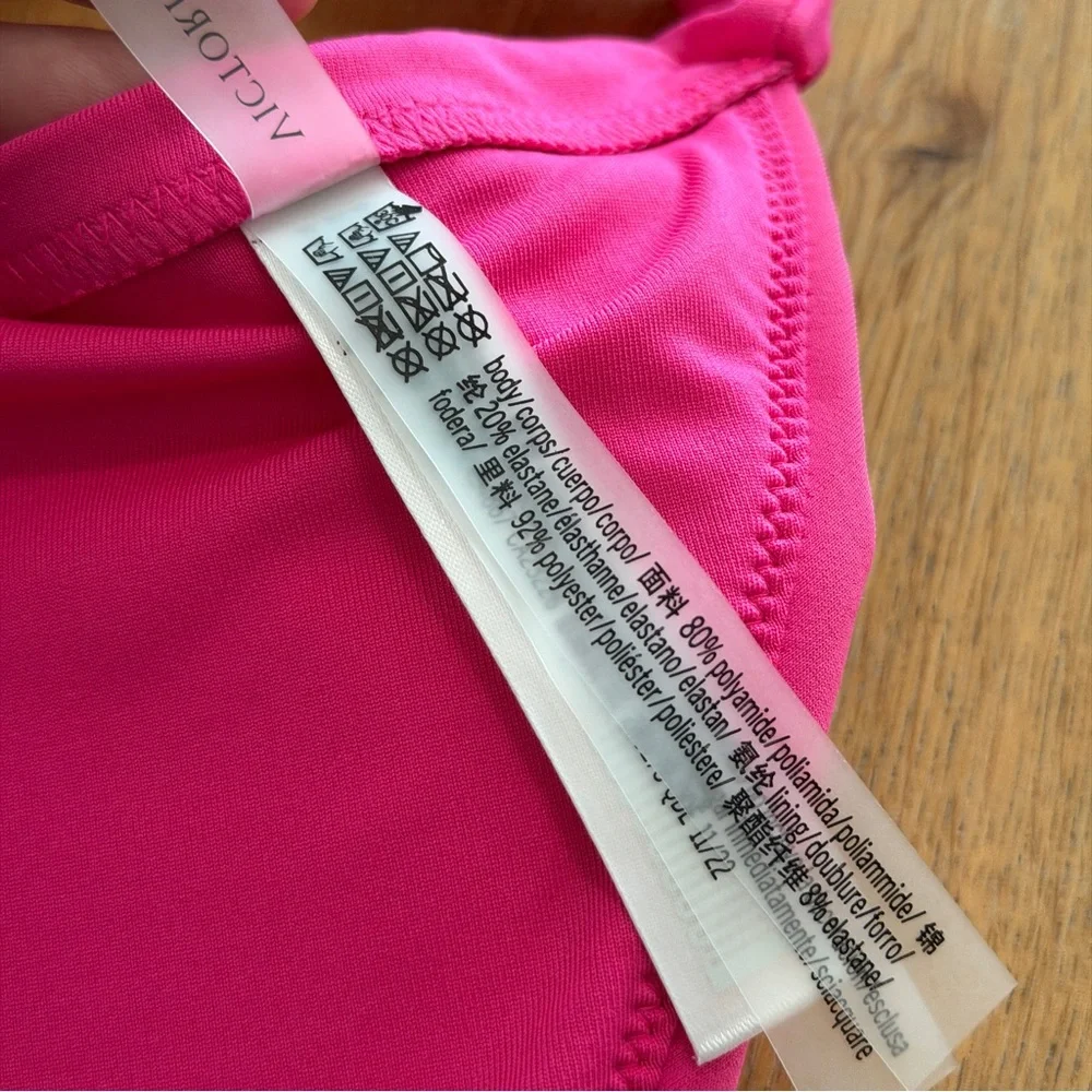 Victoria's Secret XL Bright Pink Triangle Bikini Top - Picture 6 of 7